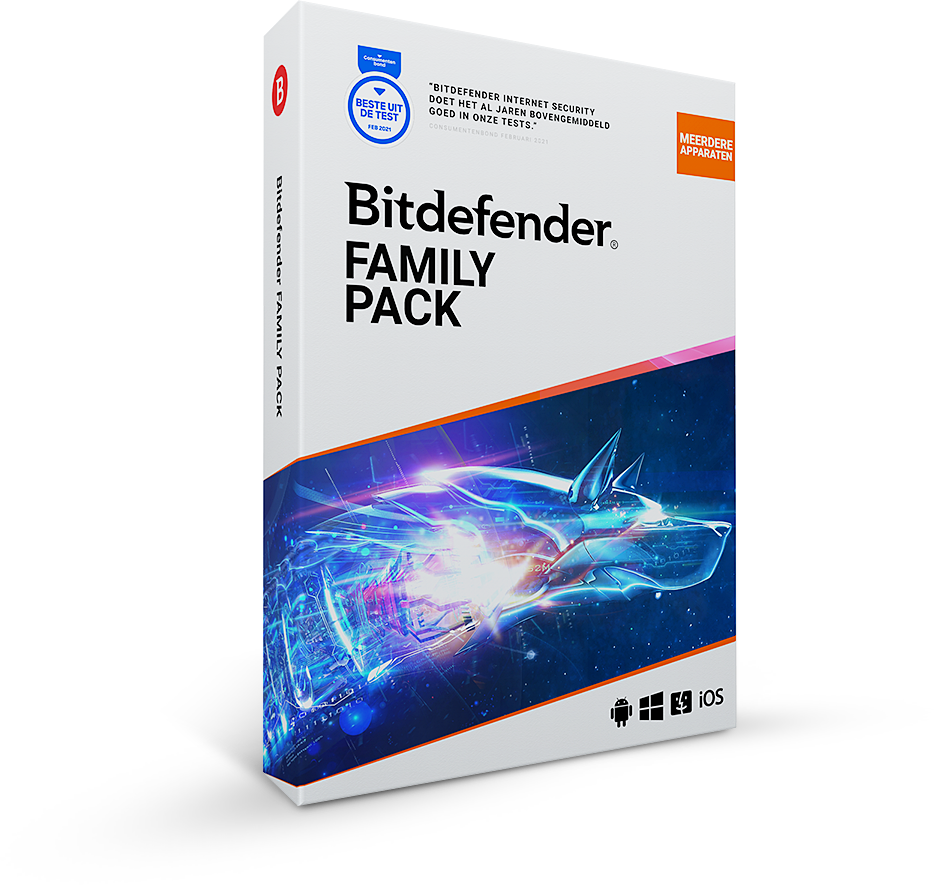 Bitdefender Family Pack 2021 | 15Apparaten | 1jaar | Windows, Mac, Android, iOS