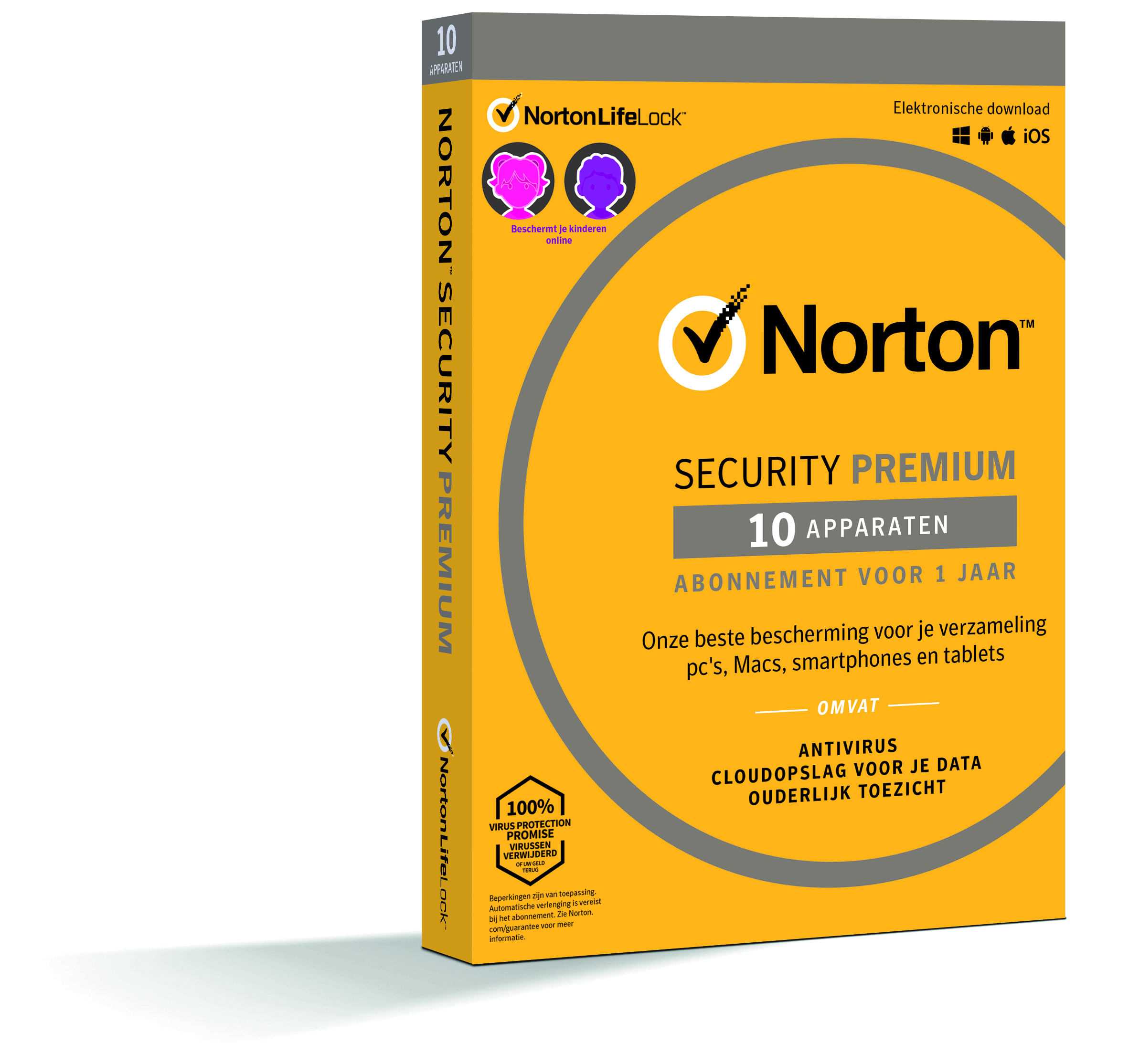 Norton Security Premium | 10-Apparaten + 25GB Backup | 1-Jaar | 2021 - Antivirus inbegrepen - Windows | Mac | Android | iOS